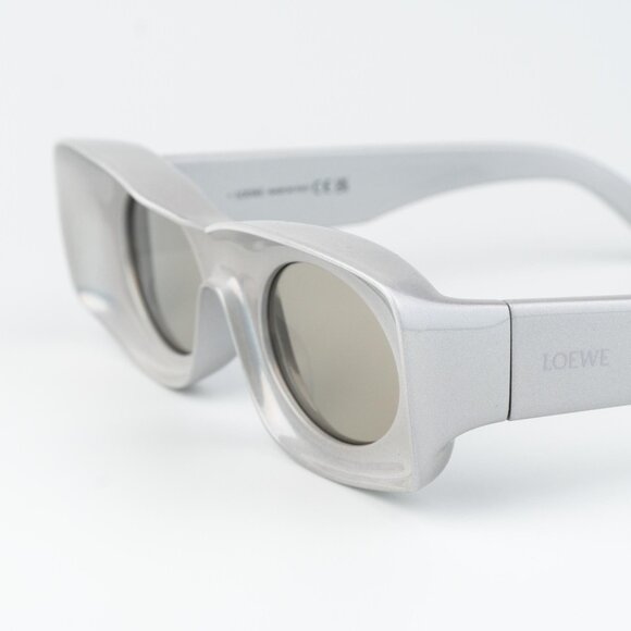 Loewe Paula's Ibiza Women Sunglasses Metallic Gold Mirror Rectangle LW40033I 24C - Picture 6 of 11